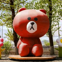 Ours en peluche gonflable portable modèle scellé à l'air Transparent rose ours gonflable géant pour décor d'événement de fête