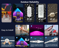 Usine en gros RGBW Permanent Extérieur LED Lumières Point de Vacances Éclairage IP68 Étanche APP Télécommandé pour Noël