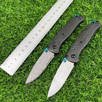 Couteau de poche tactique de survie pour le camping en plein air, lame en acier Damas, manche en fibre de carbone 533, outil multifonctionnel
