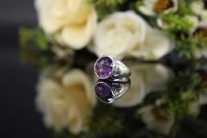 Bague en argent sterling 925 pour femme, améthyste, pierres précieuses naturelles, bijoux faits à la main, minimaliste, simple, classique, bague en pierre naturelle - Product Image 5