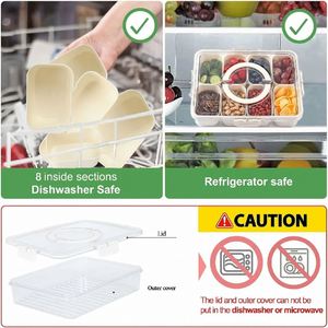 Wholesale Single Grid Portable <b>Kitchen</b> <b>Storage</b> <b>Box</b> Organization Seasoning Separator Fresh-keeping Snack Fruits Food Divided - Product Image 5