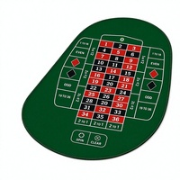 Tapis de table de roulette personnalisé 71 x 36 pouces en polyester et caoutchouc naturel, pour jeu de poker, d'échecs et de casino