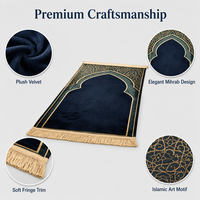 Tapis de prière islamique de luxe, antibactérien, antidérapant, tissé, doux, pour la maison, la mosquée, les voyages, la prière en intérieur