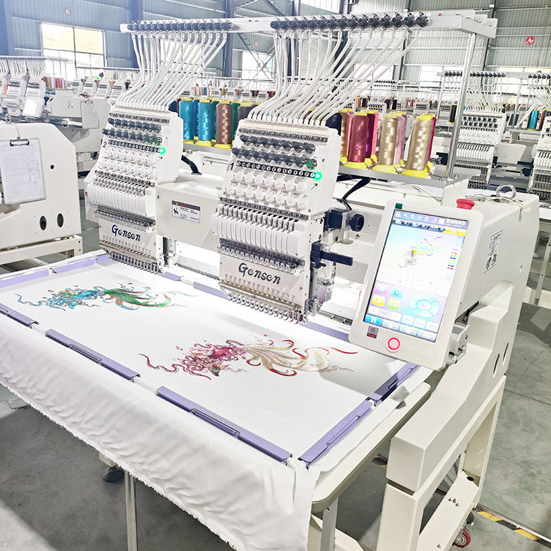 2 Heads Computer Embroidery Machine - 12/15 Colors