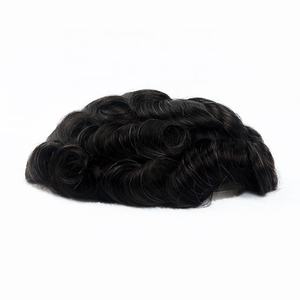 Prothèse capillaire pour hommes en dentelle suisse intégrale, nœuds blanchis, ligne de cheveux naturelle, pour remplacement capillaire masculin - Product Image 6