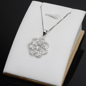 Colgante de Plata S925 con Forma de Flor Wenchi para Mujer, Collar de Perlas Hecho a Mano, Soporte Vacío para Joyería Personalizada, Accesorios DIY - Product Image 2