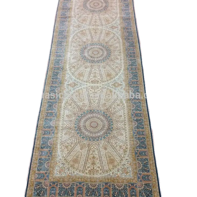100cm x 340cm तुर्की handwoven डिजाइन हाथ knotted शुद्ध रेशम धावक कालीन के लिए बिक्री