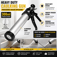 Pistolet à calfeutrer professionnel en aluminium robuste de 300 ml avec poignée à pression lisse pour application de silicone