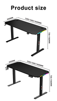 Élévateur mobile pneumatique réglable en hauteur Table d'étude par ordinateur pliante Plateau de lit debout Mesa Furn pour jeux à domicile et bureau