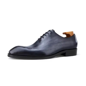 Chaussures Oxford de mariage de luxe pour hommes en cuir véritable personnalisé de style rétro, formelles, italiennes, en cuir de vachette pleine fleur - Product Image 3