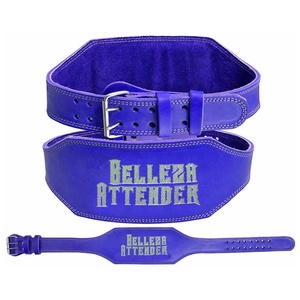 Ceinture de gymnastique professionnelle avec boucle en argent de 4 pouces Ceinture d'haltérophilie en cuir véritable coloré-Nouveau avec différentes couleurs - Product Image 3