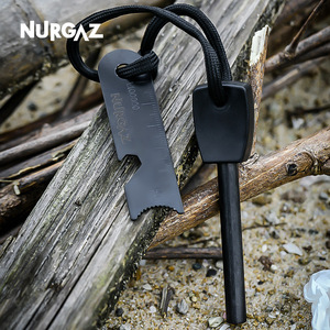 Encendedor de fuego de supervivencia de metal con forma de mariposa negra Nurgaz Flint And Steel Rod, tamaño mediano, herramienta para exteriores para la naturaleza. - Product Image 1