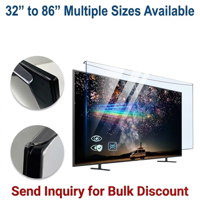 Acrylic Anti Blue Light Anti Scratch TV Screen Protector 32-86 Inch Anti-Glare Hanging LCD OLED 4K HDTV Protective Film Filter