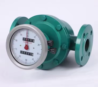 Débitmètre à engrenages elliptiques métalliques avec compteur cumulatif numérique et écran LCD OEM pour asphalte et huile combustible lourde