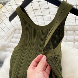 Vestido de Punto Sexy sin Mangas con Cintura Ajustada, Nuevo Estilo de Verano para <span class=keywords><strong>Mujer</strong></span> - Product Image 3