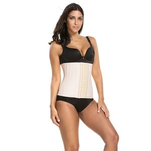 GC Custom Shapewear donna Plus Size body corsetto in gomma lucido 25 ossa d'acciaio corsetto in lattice ganci regolabili perdere peso - Product Image 3