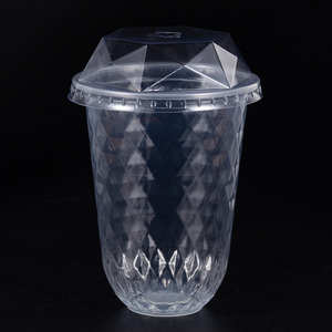OEM Logo Printed Reusable Plastic Bubble Tea Straw Cup With Dome Lid Flat Lid U Shape Cold Drink Plastic Cup For Juice Beverage