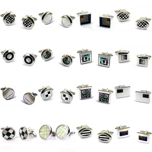 <span class=keywords><strong>Pierre</strong></span> naturelle Onyx noire et mère de perle, pour boutons de manchette, en mosaïque - Product Image 4