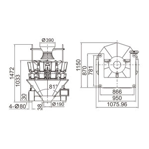 KENWEI <span class=keywords><strong>JW</strong></span>-A10 - Envasadora Automática Eléctrica de 10 Cabezales con Función de Pesaje y Envoltura para Gránulos de Alimentos, Película/Bolsa de Plástico, Pantalla Táctil de 7 Pulgadas - Product Image 5