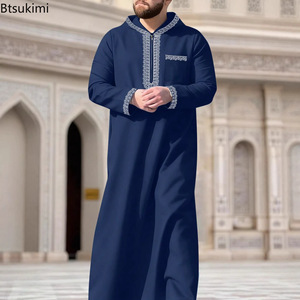 Nouvelle Tunique Islamique pour Hommes Musulmans, Robe Classique à Manches Longues avec Broderie, Style Ethnique Arabe, Robe Formelle Casual pour Hommes, Robe <span class=keywords><strong>de</strong></span> <span class=keywords><strong>Prière</strong></span> - Product Image 1