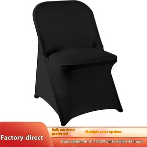 Fábrica al por mayor Simple silla plegable cubierta Universal elástico Oxford tela taburete cubierta para Hotel boda uso en el hogar hierro sólido - Product Image 5