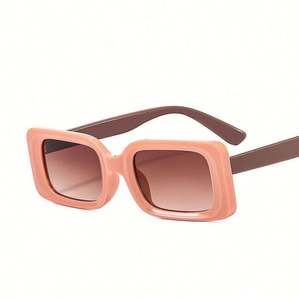 Lunettes de soleil rectangulaires rétro bicolores tendance 2023, petites lunettes carrées pour hommes et femmes - Product Image 4