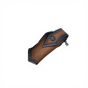 Couteau pliant en acier Damas personnalisé avec étui en cuir |   Couteau de poche EDC fait main |   Fournisseur de couteaux tactiques OEM - Product Image 4