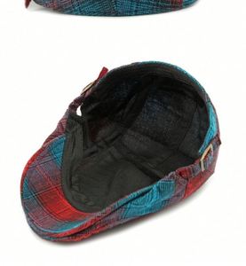 Retro Colorful Rendering Fashion Simple Plaid British Spring Autumn Advanced <b>Hats</b> Newsboy Cap Gradient Ivy <b>Hat</b> - Product Image 6
