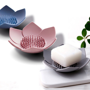 Accesorios de Baño, Jabonera con Forma de Flor, Suave, Fácil de Drenar, Porta Jabón de Silicona para Baño y <span class=keywords><strong>Ducha</strong></span> - Product Image 1