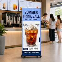 Affichage numérique LED pour menu, panneau publicitaire 640x1920mm P2 P2.5 P3.076 P4 pour restaurants, cafés et fast-foods, fabrication OEM ODM