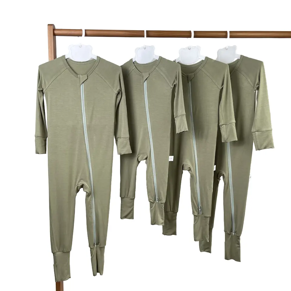 OEKO Unisex tute da bambina tutina pigiama convertibile sostenibile Eco Friendly prodotti con cerniera di bambù vestiti per bambini