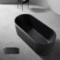 Baignoire Spa Autoportante en Acrylique Ovale, Surface Solide, Écologique, Design Moderne d'Angle pour Salle de Bain Adulte