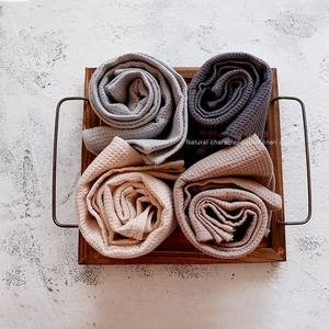 Paño de cocina de lino con cordón colgante, tejido de Waffle de algodón orgánico super dry100 %, tejido de lino - Product Image 6