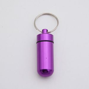 Portable Mini Metal Pill Box <b>Keychain</b> Mini Aluminum Pill Storage Box Case <b>Keychain</b> Bag Pendants Store Pill Keyring Accessories - Product Image 6