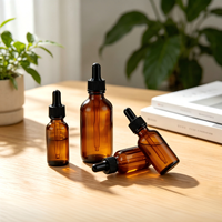Flacon compte-gouttes en verre couleur thé pour huiles essentielles, cylindrique, opaque, pour concentrés liquides, avec design sérigraphié, idéal pour le voyage