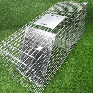 Piège à animaux domestiques et sauvages en métal, grand modèle, pour <span class=keywords><strong>coyote</strong></span>, écureuil, lapin, raton laveur, chien, renard, chat errant - Product Image 3