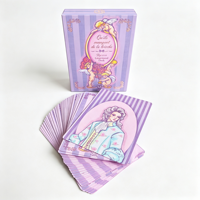 Cartes de tarot traditionnelles de haute qualité, rose violet, avec boîte à couvercle et base, fabriquées en usine