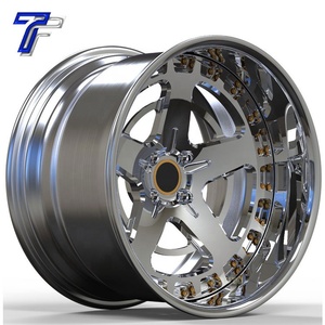 Rines <span class=keywords><strong>de</strong></span> Aleación Forjados para Automóvil, Diseño Profundo Escalonado <span class=keywords><strong>de</strong></span> 2 Piezas, Cromados, 5x114 5*130, para Alpina B4 <span class=keywords><strong>BAC</strong></span> - Product Image 1