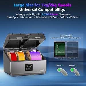 Séchoir à filament Creality SpacePi X4 pour 4 rouleaux, boîte de séchage pour imprimante 3D avec écran tactile LCD et fonctionnement à une touche - Product Image 4