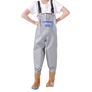 <span class=keywords><strong>Traje</strong></span> de trabajo para niños de alta calidad, pantalones de vadeo impermeables de PVC transpirable con bota protectora, Material PP y PE a prueba de agua - Product Image 1