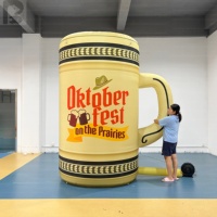 Mug à bière gonflable personnalisé de 3 m, modèle de gobelet géant, ballon publicitaire pour événements promotionnels, salons professionnels, festivals et décorations.