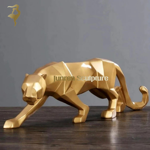 Lebensgroße Heimdekoration Tier Geometrische Abstrakte Kunst Edelstahl Hundestatue Skulptur - Product Image 5