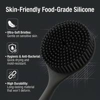 Ensemble de brosses de bain massantes à long manche en silicone souple de qualité alimentaire, personnalisables avec logo, pour un nettoyage corporel en profondeur