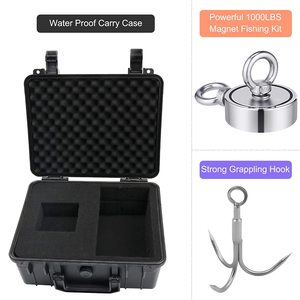 Kit d'<span class=keywords><strong>aimant</strong></span> de pêche de 2.95 pouces avec corde 700 LBS tirant <span class=keywords><strong>grappin</strong></span> robuste 65FT gants de corde mousqueton de verrouillage étui de transport - Product Image 6