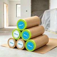 Papier de masquage Kraft avec ruban adhésif pour la retouche automobile, la peinture domestique, la protection contre la poussière, rouleau de protection