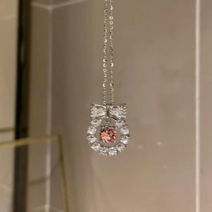 Collier en argent pur S925, croissant de lune, princesse, perle dégradée, design rétro français, clavicule, produit de niche haut de gamme - Product Image 1