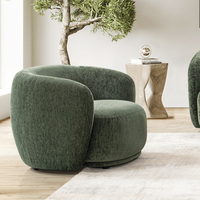Fauteuil moderne recouvert de tissu pour hôtel, idéal pour la relaxation, canapé individuel créatif en velours en forme de croissant