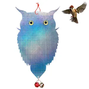 Owl Decoy Bird Repellent Control Scare Device - Hanging Holographic Reflective Scarecrow