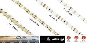 Sanan chip SMD2835 110Lm/W 12V 24V Flex <span class=keywords><strong>LED</strong></span> Strip 30/60/120/240LED CRI80 dẫn ánh sáng cho chiếu sáng nhà cửa hàng thương mại chiếu sáng - Product Image 3
