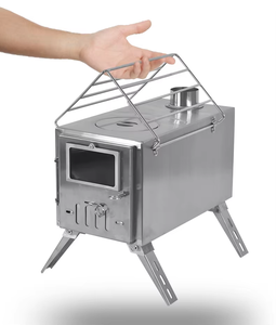 Estufa de Leña Plegable Multifuncional de Acero Inoxidable para <span class=keywords><strong>Camping</strong></span> TS01 con Ventana de Visualización, Cocina, Calienta, Hierve Agua, para Todas las Estaciones - Product Image 5